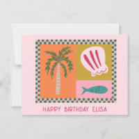 À Beira-Mar FELIZ ANIVERSÁRIO Moderno Fofo NOME Pe