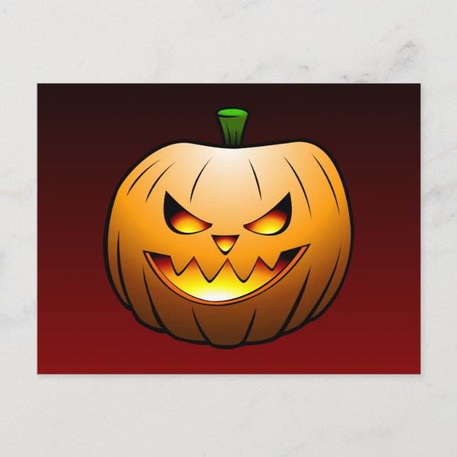 Cartão Postal A bela face de abóbora Jack O'lantern (Frente)