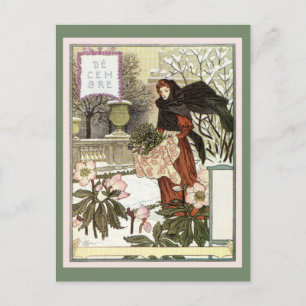 Cartão Postal A bela mulher jardineira clássica arte suíça franc