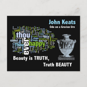 Cartão Postal A beleza é a verdade - John Keats - Grecian Urn