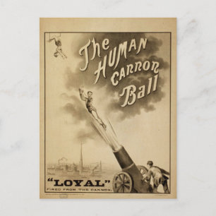 Cartão Postal A Bola de Canhão Humana, Teatro Vintage 'Leal'