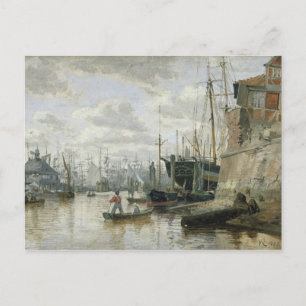 Cartão Postal A Cabina de Log no Porto de Hamburgo, 1848