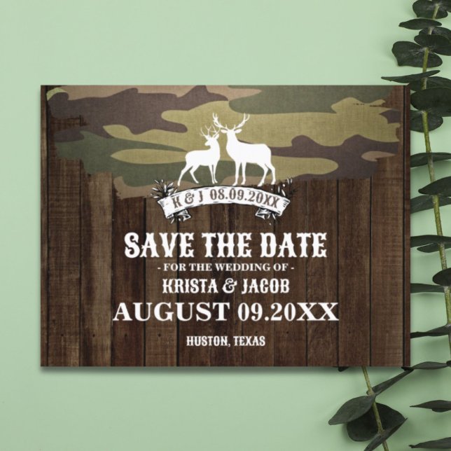Cartão Postal A Caça Acabou Casamento Western Salve A Data (The Hunt Is Over Western Wedding Save The Date Postcard)