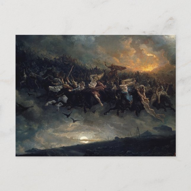 Cartão Postal A Caça Selvagem de Odin por Peter Nicolai Arbo (Frente)