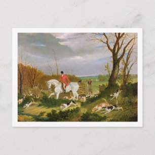 Cartão Postal A Caça Suffolk - Indo a Cobrir perto de Herringsw
