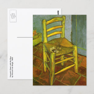Cartão Postal A Cadeira de Vincent com o Pipe de Van Gogh