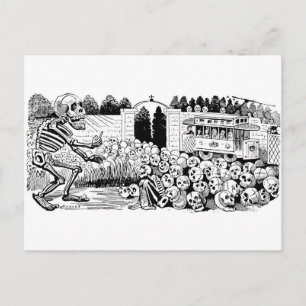 Cartão Postal A Calavera dos Carros de Trolley c. 1907, México