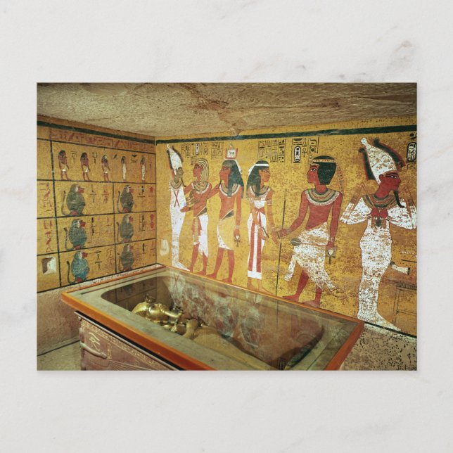 Cartão Postal A câmara de enterro no túmulo de Tutankhamun (Frente)
