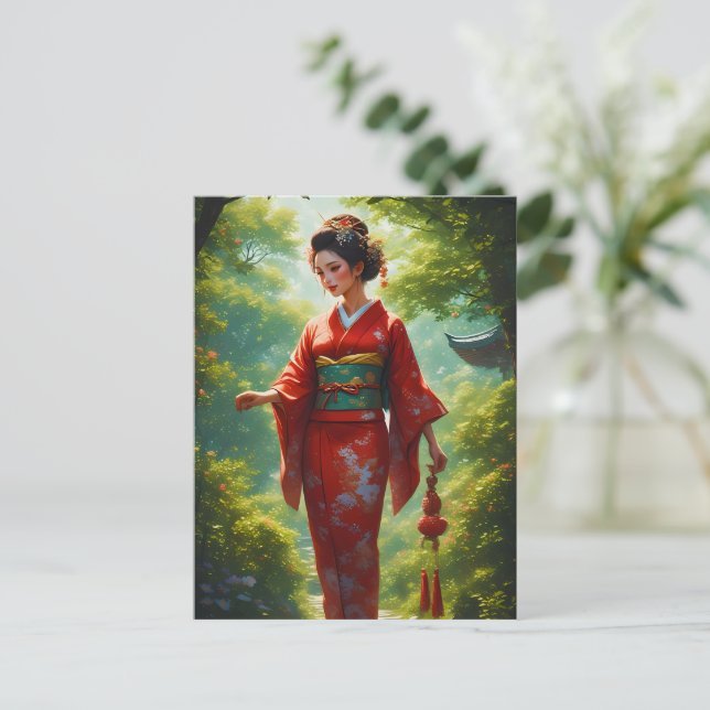 Cartão Postal A caminhada do Kimono (Em pé/Frente)