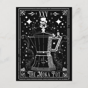 Cartão Postal A Carta de Tarô de Café Moka Pot