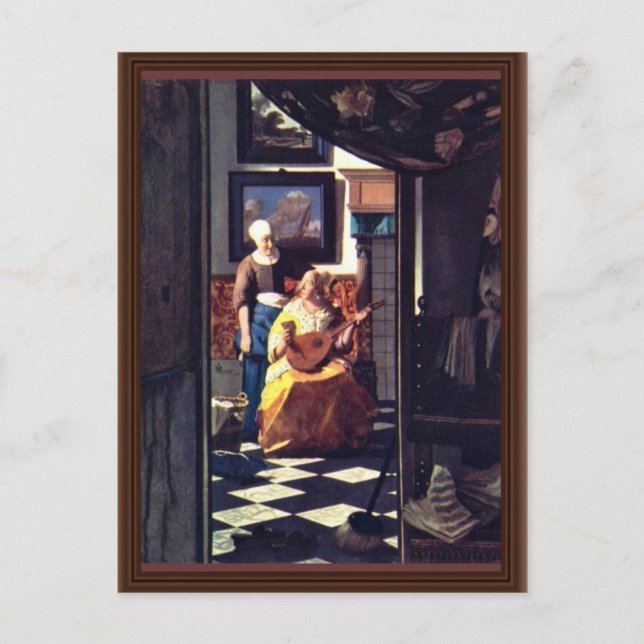 Cartão Postal A Carta Do Amor, De Johannes Vermeer (Frente)