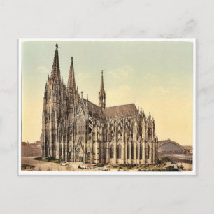 Cartão Postal A catedral, lado, Colônia, Reno, Alemanha r