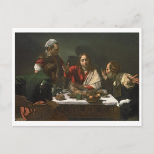 Cartão Postal A Ceia em Emaús, 1601 (petróleo e tempera)
