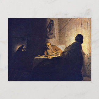 Cartão Postal A Ceia Em Emaús. Por Rembrandt Van Rijn