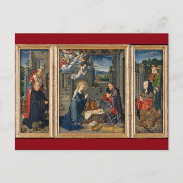 Cartão Postal A cena da natividade é um belo Natal religioso (Frente)