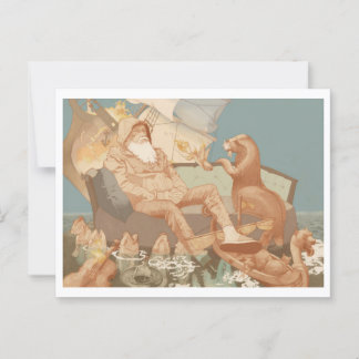 Cartão Postal A Cena Oceânica Merchant Naufragante