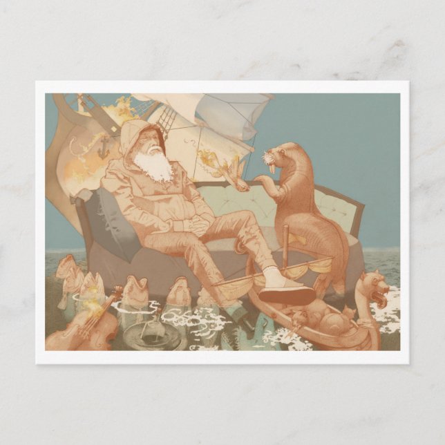 Cartão Postal A Cena Oceânica Merchant Naufragante (Frente)