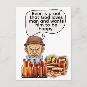 Cartão Postal A cerveja é a prova de que Deus ama o homem