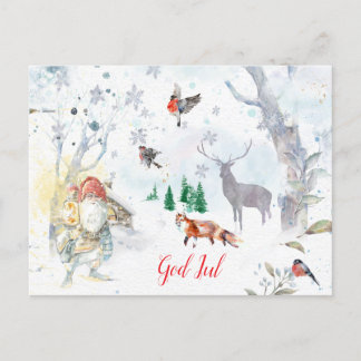 Cartão Postal A charming Scandinavian winter gnome