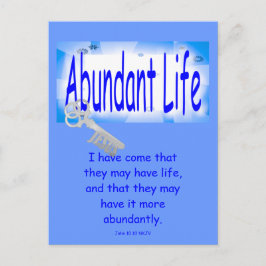 Cartão Postal A Chave para a Vida Abundante v2 (João 10:10)