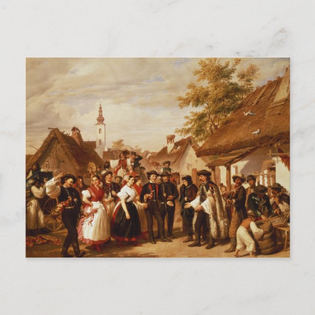 Cartão Postal A chegada da noiva, 1856 (Frente)
