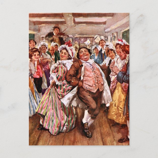 Cartão Postal A Christmas Carol & Sra. Fizziwig (Frente)