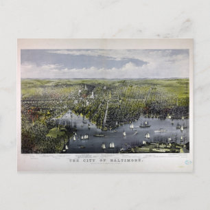 Cartão Postal \A cidade de Baltimore por Currier & Ives (1880)