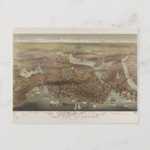 Cartão Postal A cidade de Boston Massachusetts em 1873