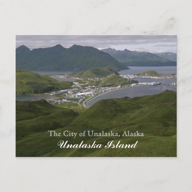 Cartão Postal A Cidade de Unalaska, Alasca (Frente)