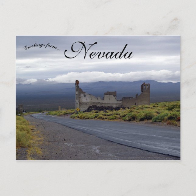 Cartão Postal A Cidade Fantasma de Rhyolite Nevada (Frente)