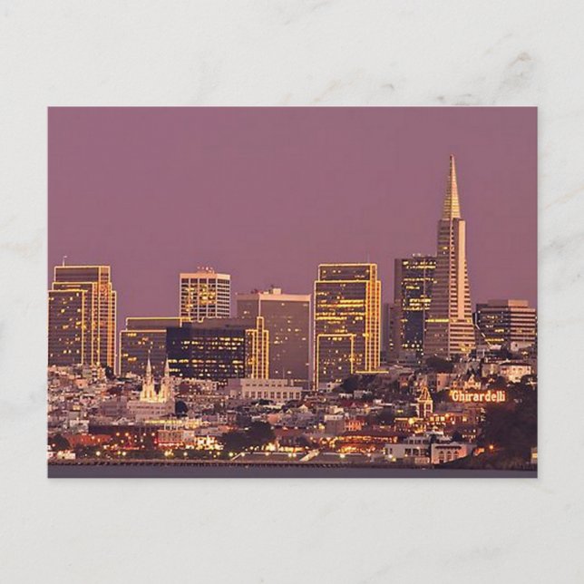 Cartão Postal A cidade perto da baía (Frente)