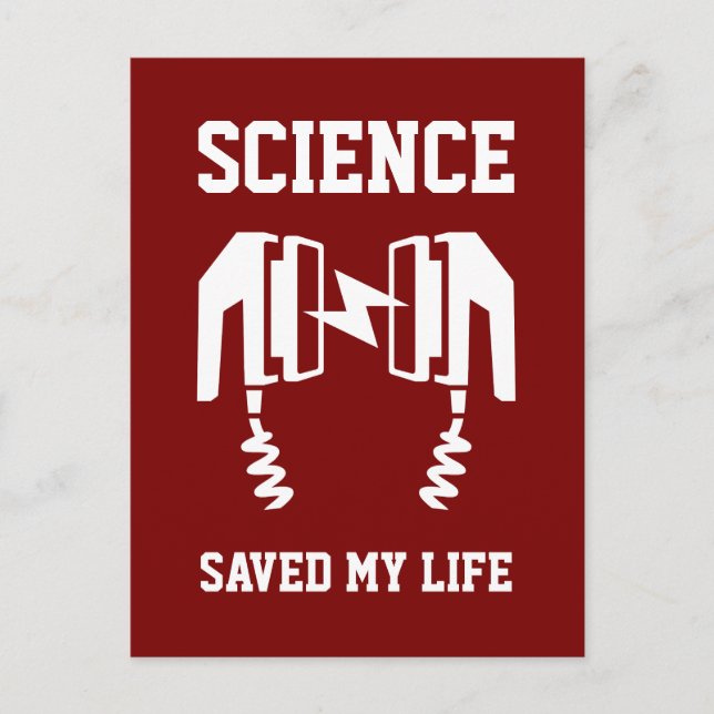 Cartão Postal A ciência salvou minha vida (Frente)