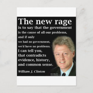 Cartão Postal A citação de Bill Clinton "Sem Governo"