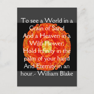 Cartão Postal A citação de William Blake "World in a Grain of 