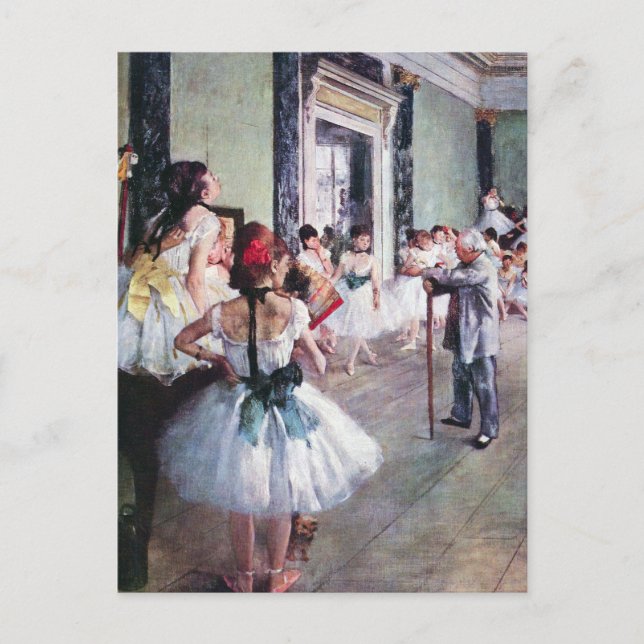 Cartão Postal A classe de dança de Edgar Degas, Arte Balé de Vin (Frente)
