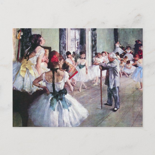 Cartão Postal A classe de dança de Edgar Degas, Arte Balé de Vin (Frente)