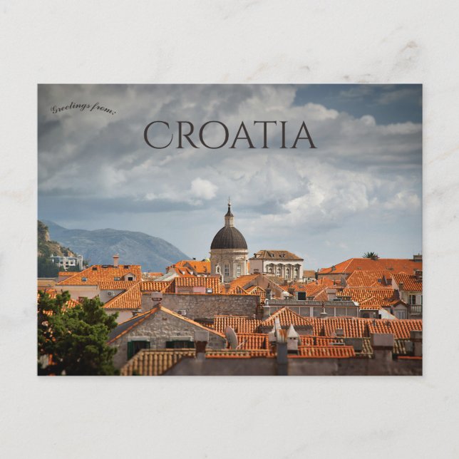 Cartão Postal A Cloudy Day in Dubrovnik Croatia (Frente)