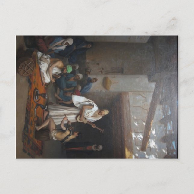 Cartão Postal A Cobra Charmer de Jean-Leon Gerome (Frente)