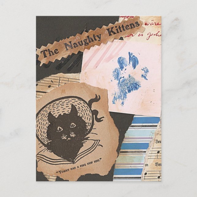 Cartão Postal A Colagem dos Gatinhos Travessos (Frente)