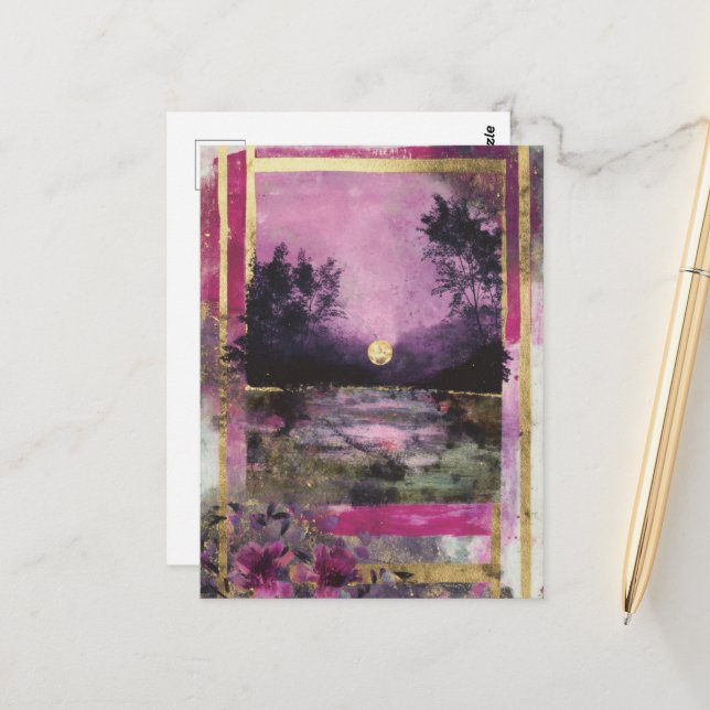 Cartão Postal A Colagem Mídia Mista de Lua (Frente/Verso In Situ)