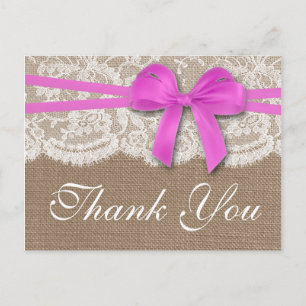 Cartão Postal A Coleção de Casamento do Laço Rosa Rústico