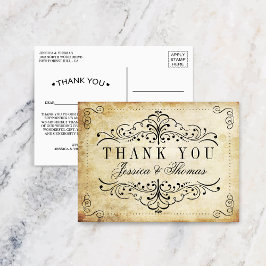 Cartão Postal A coleção de Casamentos vintage Flourish do Orname