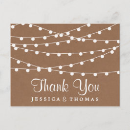 Cartão Postal A Coleção de Luzes de Corda Rústicas para Casament