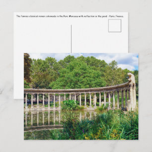 Cartão Postal A colunata no Parc Monceau - Paris, França