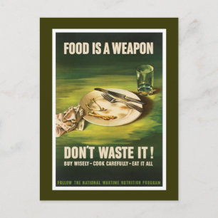 Cartão Postal A comida é uma arma - WW2