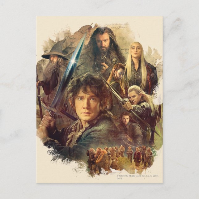 Cartão Postal A Companhia e os Elfos da Mirkwood (Frente)