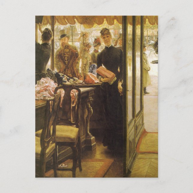 Cartão Postal A Compra Rapariga de James Tissot, Victorian Fine  (Frente)