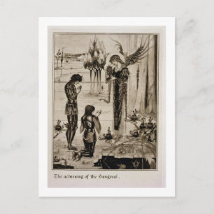 Cartão Postal A conquista do Sangreal, de "Le Morte d'Ar