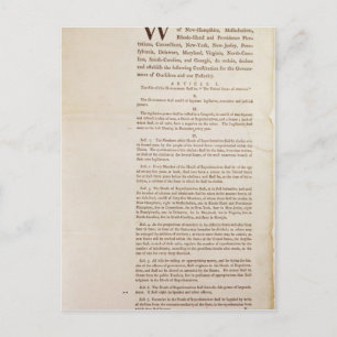 Cartão Postal A Constituição dos Estados Unidos, 1787