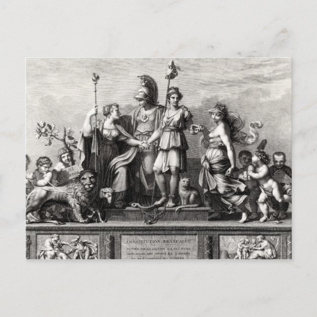Cartão Postal A Constituição Francesa (Frente)